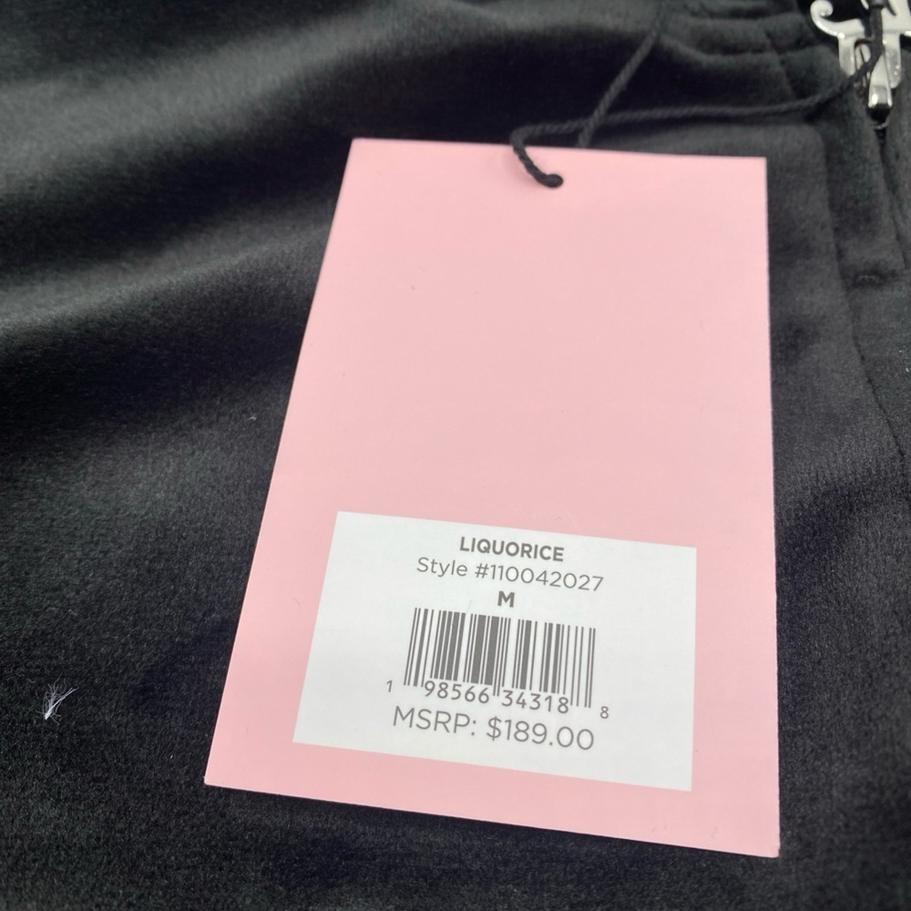 JUICY COUTURE Velour Bling Tracksuit Hoodie & Shorts Black Bling Gems Medium - Picture 3 of 7